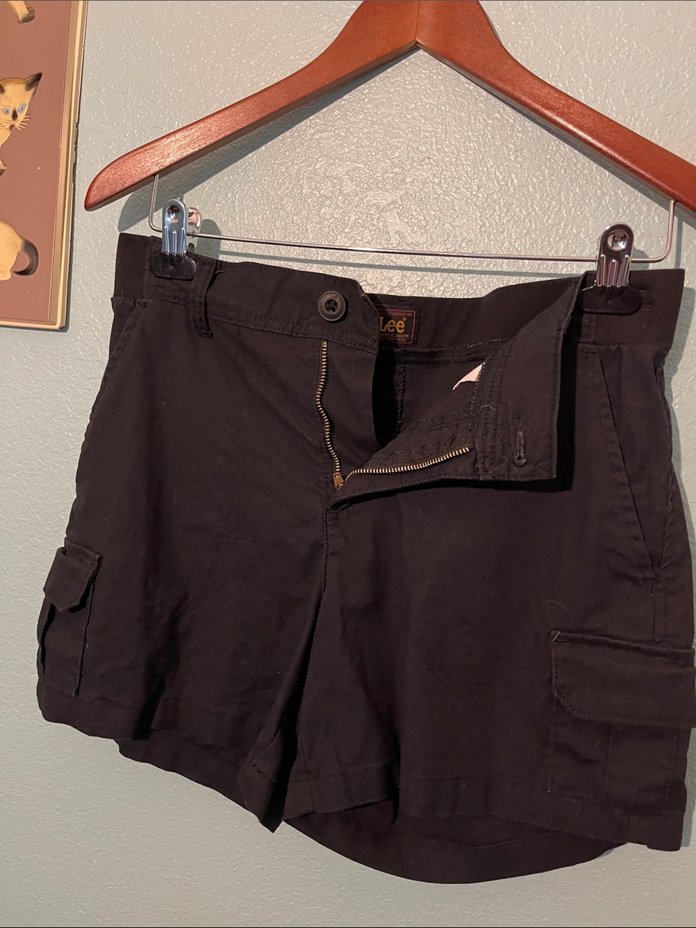 Lee Women's Black Cargo Shorts with Utility Pockets